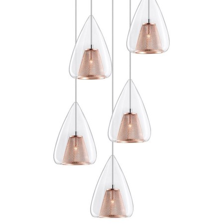 Wyjątkowa oprawa oświetleniowa Luces Exclusivas YUMBO LE41841 - kolor lampy - miedziany, materiał - chrom/szkło