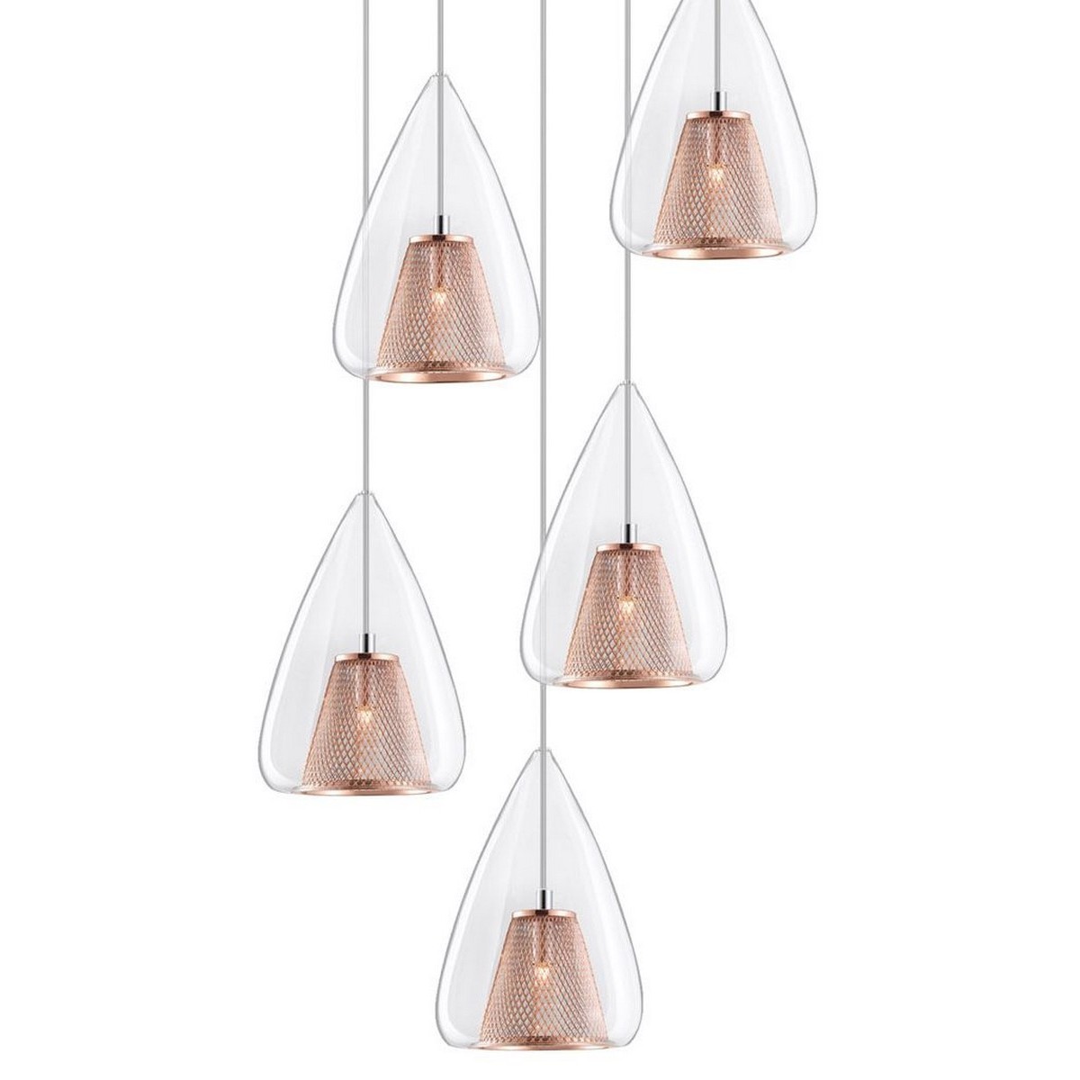 Wyjątkowa oprawa oświetleniowa Luces Exclusivas YUMBO LE41841 - kolor lampy - miedziany, materiał - chrom/szkło