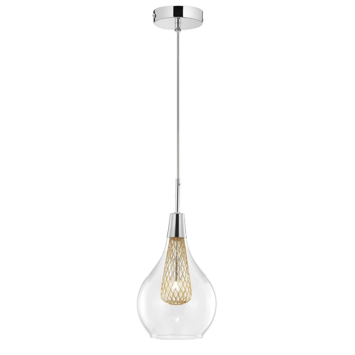 Niecodzienna lampa Luces Exclusivas ZARZA LE41843 - kolor lampy - złoty, materiał - chrom/szkło