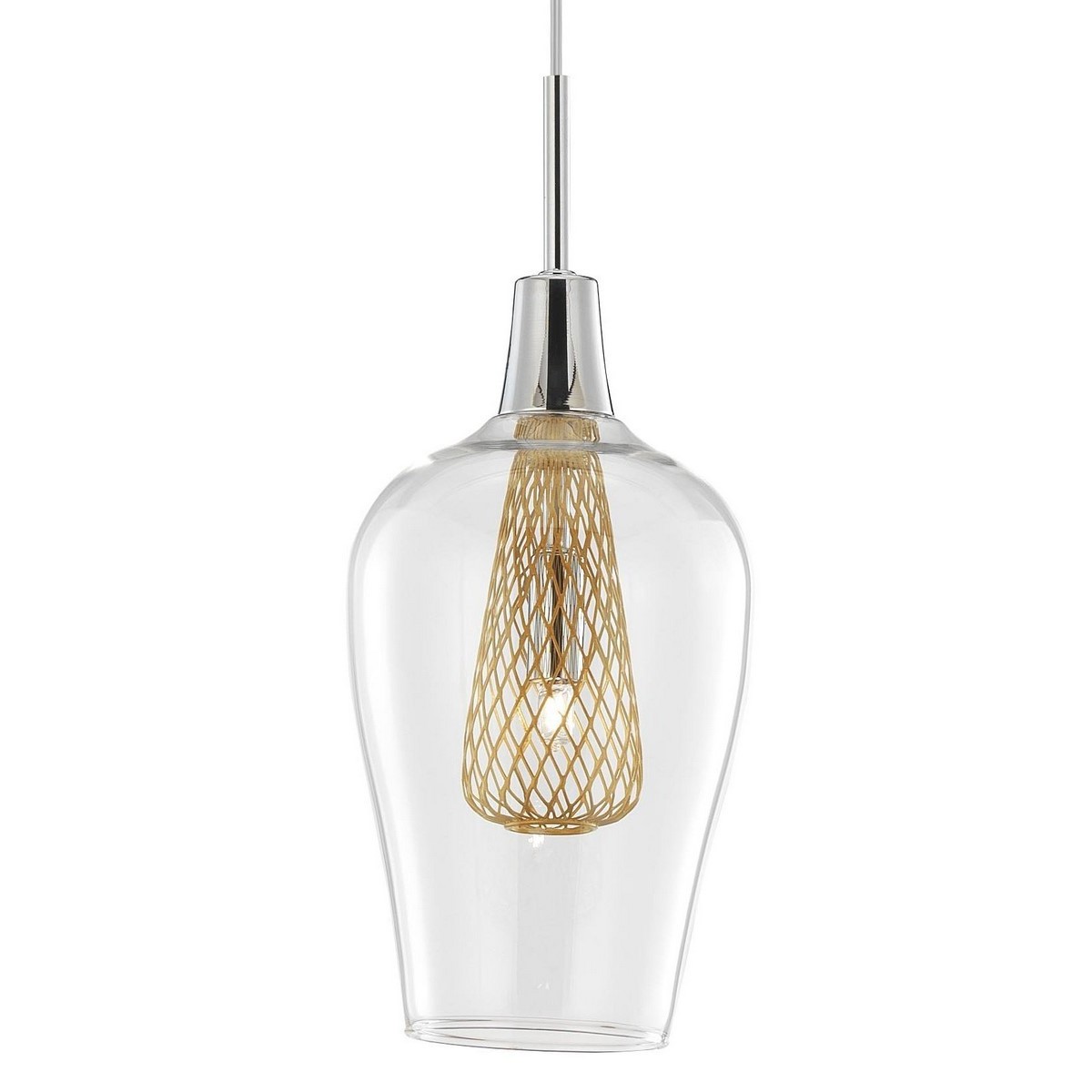 Nowoczesna lampa Luces Exclusivas ZARZA LE41845 - kolor lampy - złoty, materiał - chrom/szkło