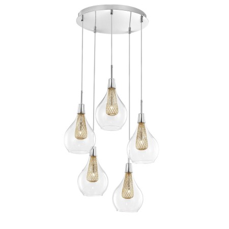 Stylowa lampa Luces Exclusivas ZARZA LE41846 - kolor lampy - złoty, materiał - chrom/szkło