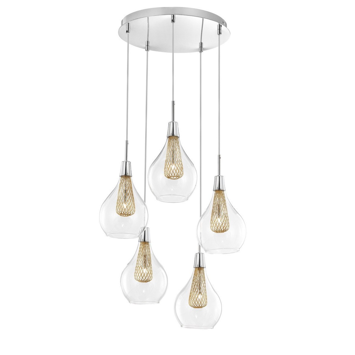 Stylowa lampa Luces Exclusivas ZARZA LE41846 - kolor lampy - złoty, materiał - chrom/szkło