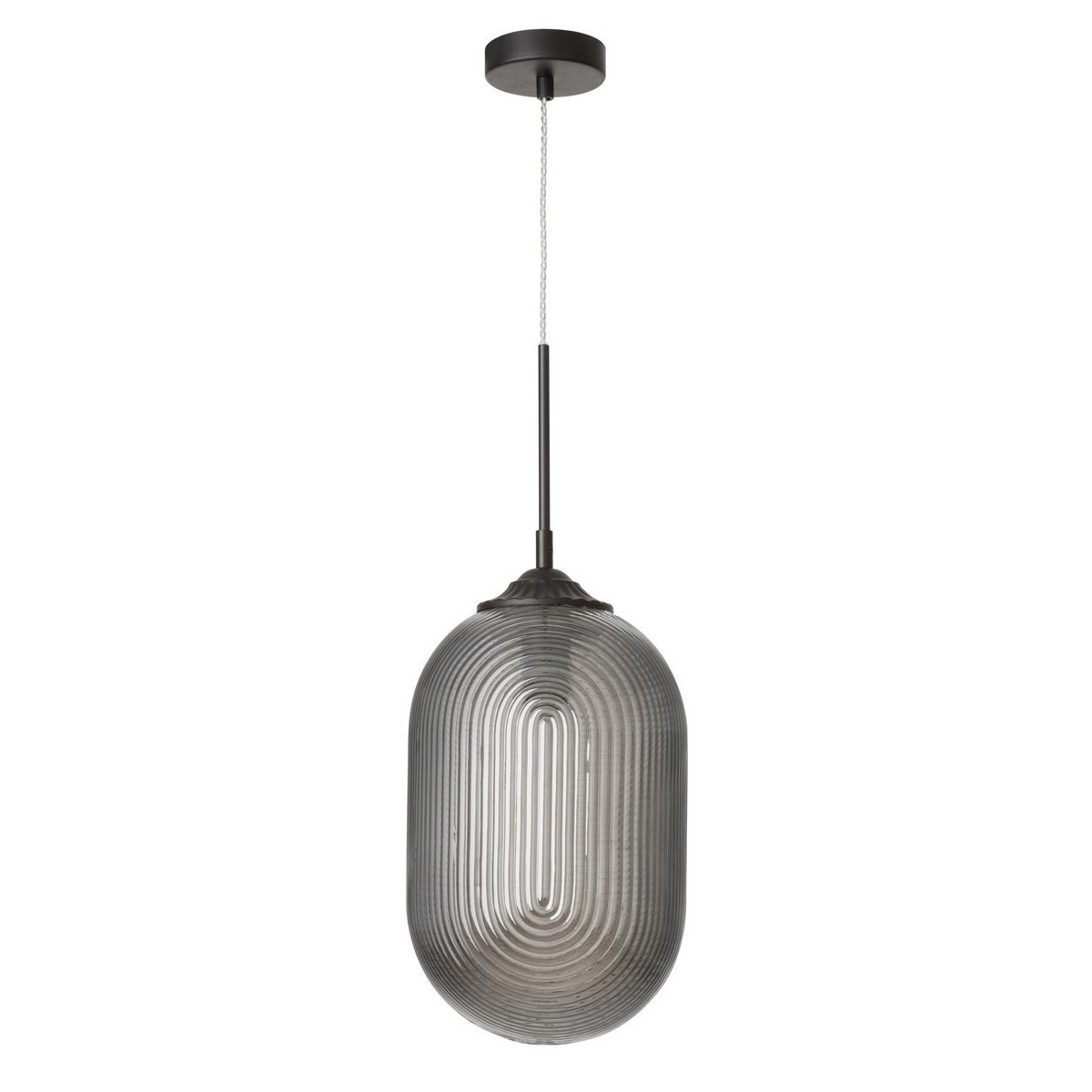 Piękna lampa Luces Exclusivas ARJONA LE41880 - kolor lampy - szary dymiony/czarny, materiał - metal/szkło