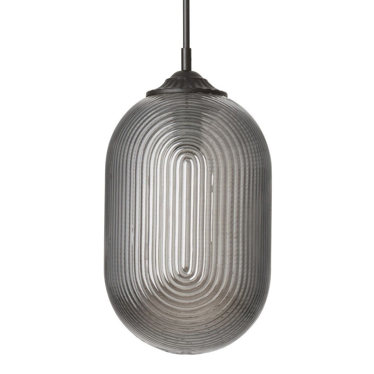 Piękna lampa Luces Exclusivas ARJONA LE41880 - kolor lampy - szary dymiony/czarny, materiał - metal/szkło