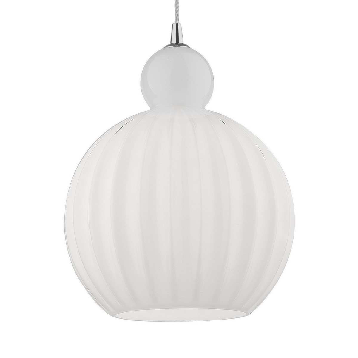 Niecodzienna lampa Luces Exclusivas AVILES LE41885 - kolor lampy - opal/chrom, materiał - aluminium/szkło