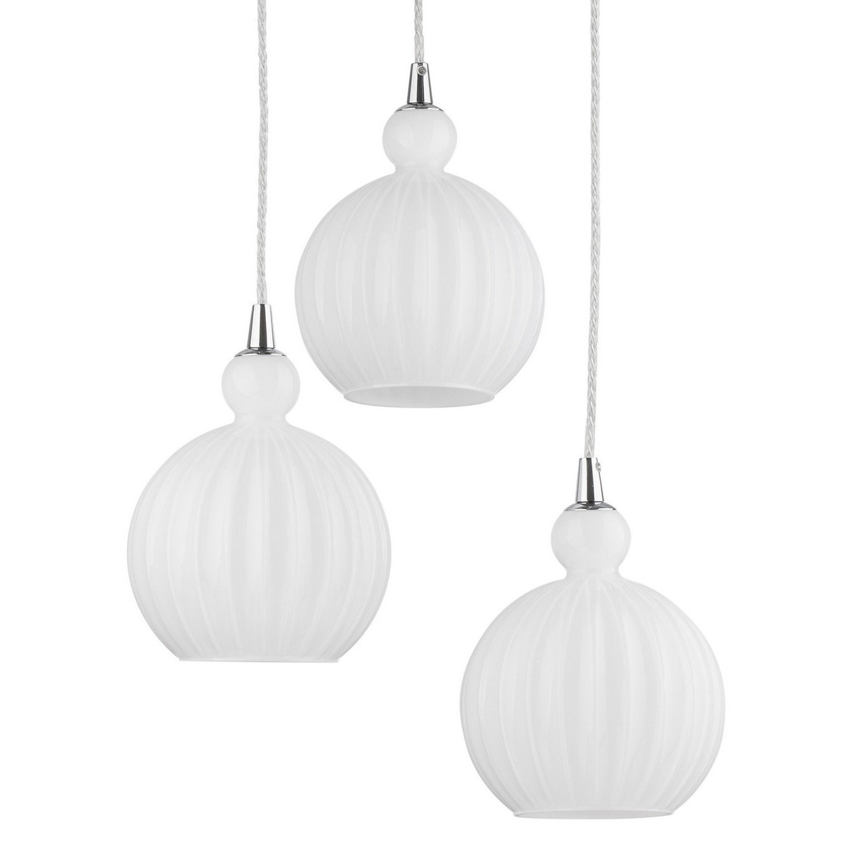 Piękna lampa Luces Exclusivas AVILES LE41886 - kolor lampy - opal/chrom, materiał - aluminium/szkło