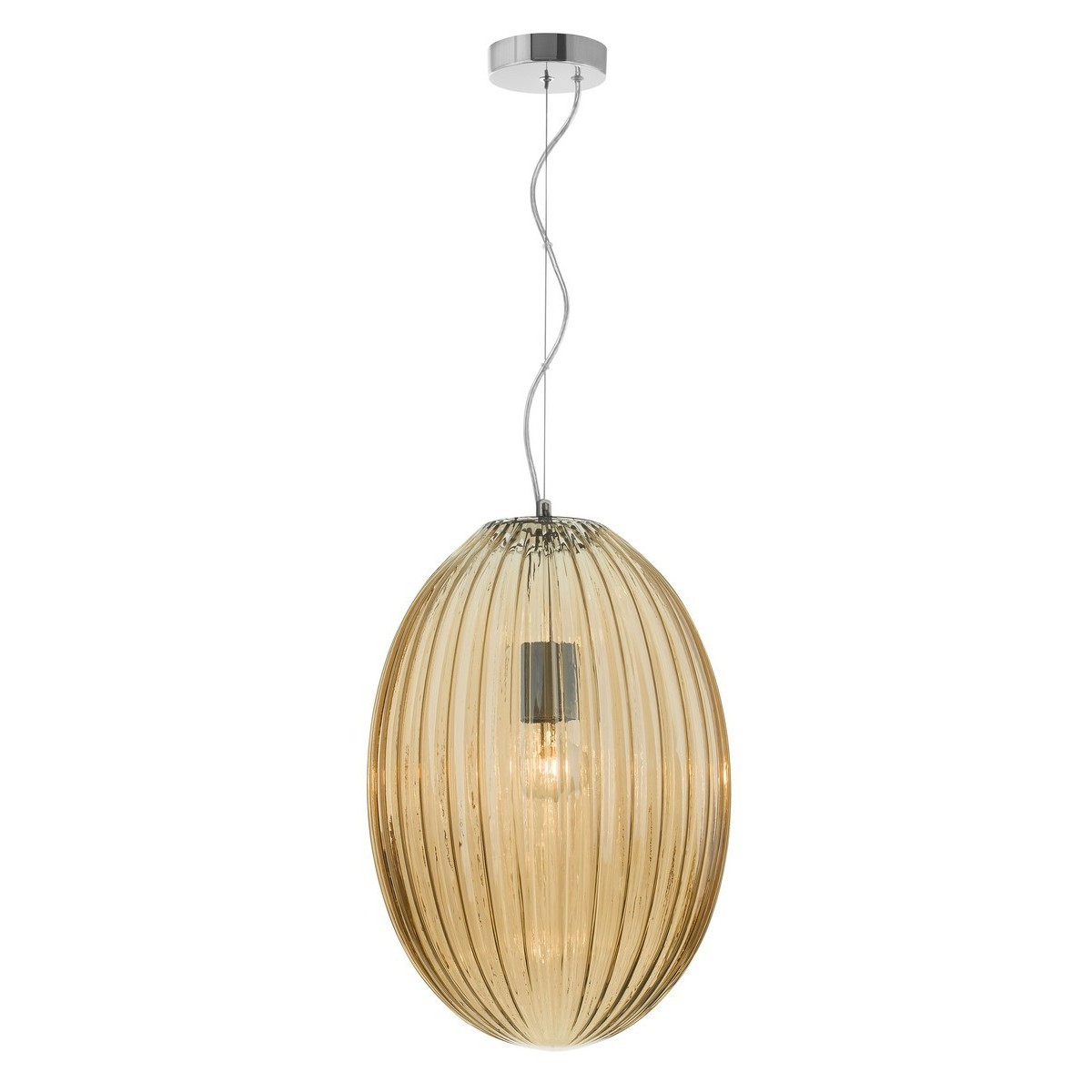 Stylowa lampa Luces Exclusivas AYAPEL LE41888 - kolor lampy - szampański/chrom, materiał - metal/szkło