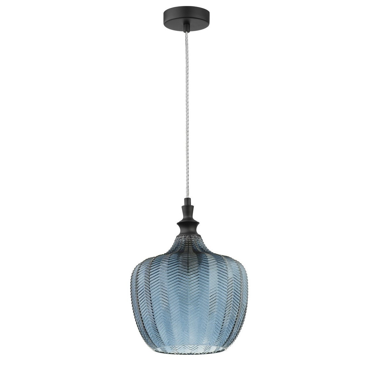 Nowoczesna lampa Luces Exclusivas BURGOS LE41917 - kolor lampy - niebieski/czarny mat, materiał - metal/szkło