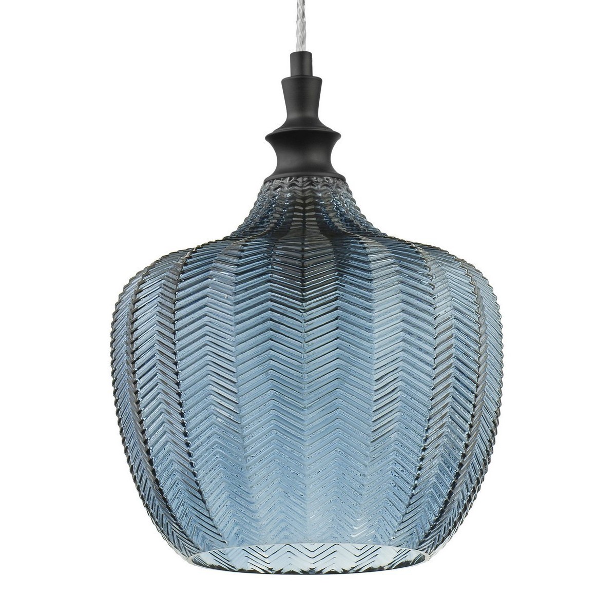 Nowoczesna lampa Luces Exclusivas BURGOS LE41917 - kolor lampy - niebieski/czarny mat, materiał - metal/szkło