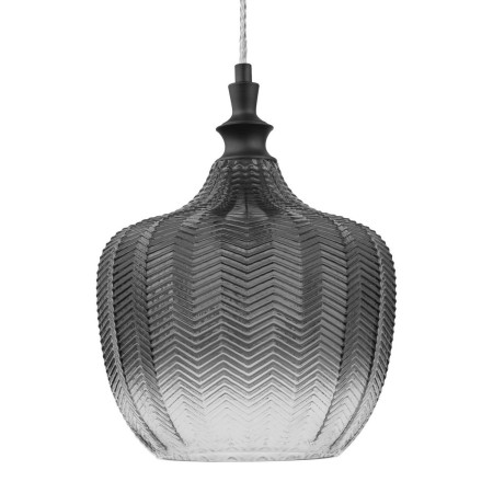 Stylowa lampa Luces Exclusivas BURGOS LE41918 - kolor lampy - szary dymiony/czarny mat, materiał - metal/szkło