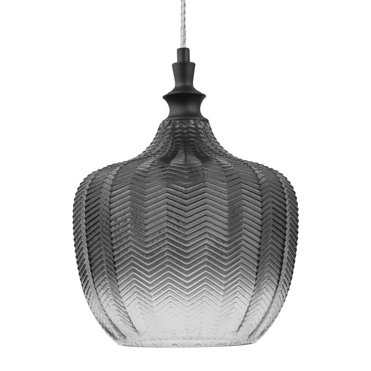 Stylowa lampa Luces Exclusivas BURGOS LE41918 - kolor lampy - szary dymiony/czarny mat, materiał - metal/szkło