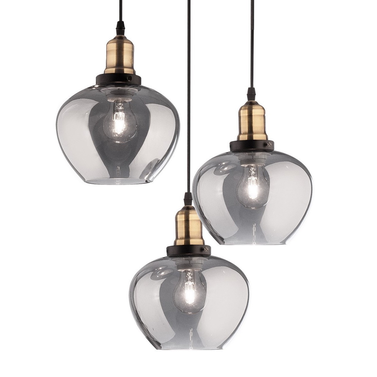 Niepowtarzalna lampa Luces Exclusivas CALDAS LE41926 - kolor lampy - czarny/dymiony, materiał - szkło/metal