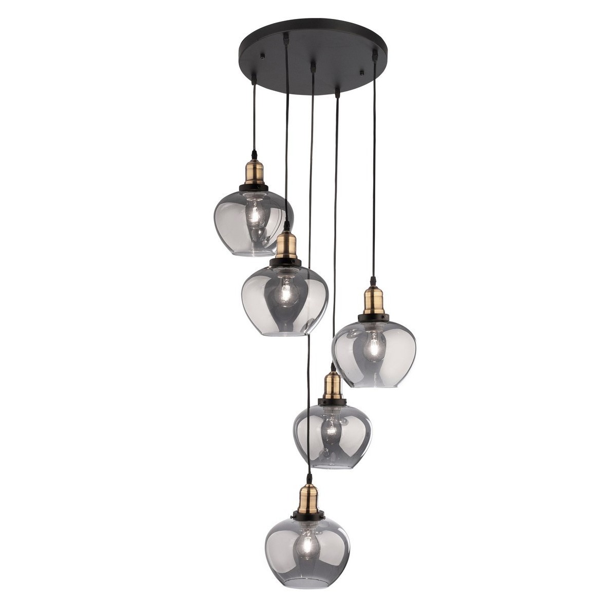 Piękna lampa Luces Exclusivas CALDAS LE41928 - kolor lampy - czarny/dymiony, materiał - szkło/metal