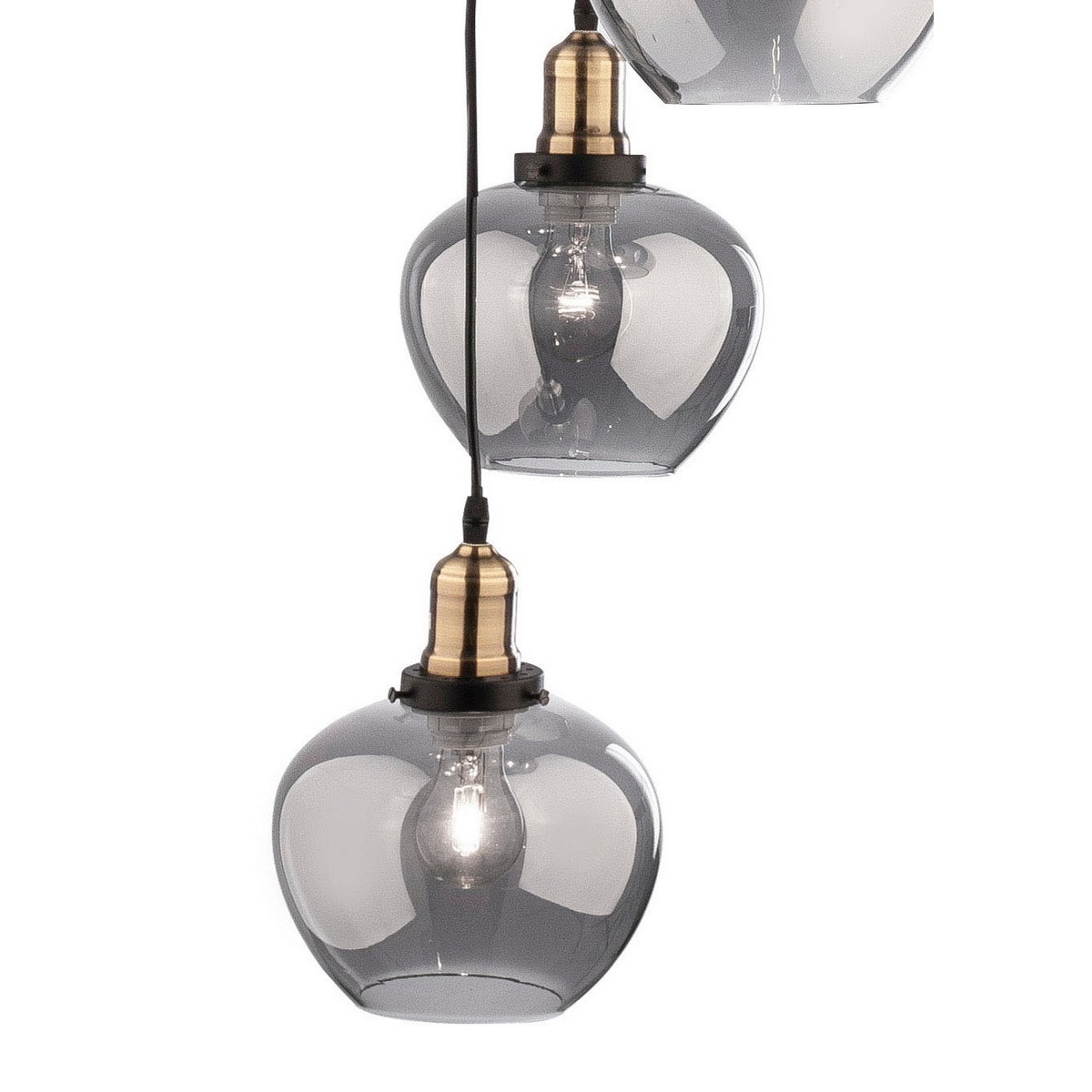 Piękna lampa Luces Exclusivas CALDAS LE41928 - kolor lampy - czarny/dymiony, materiał - szkło/metal