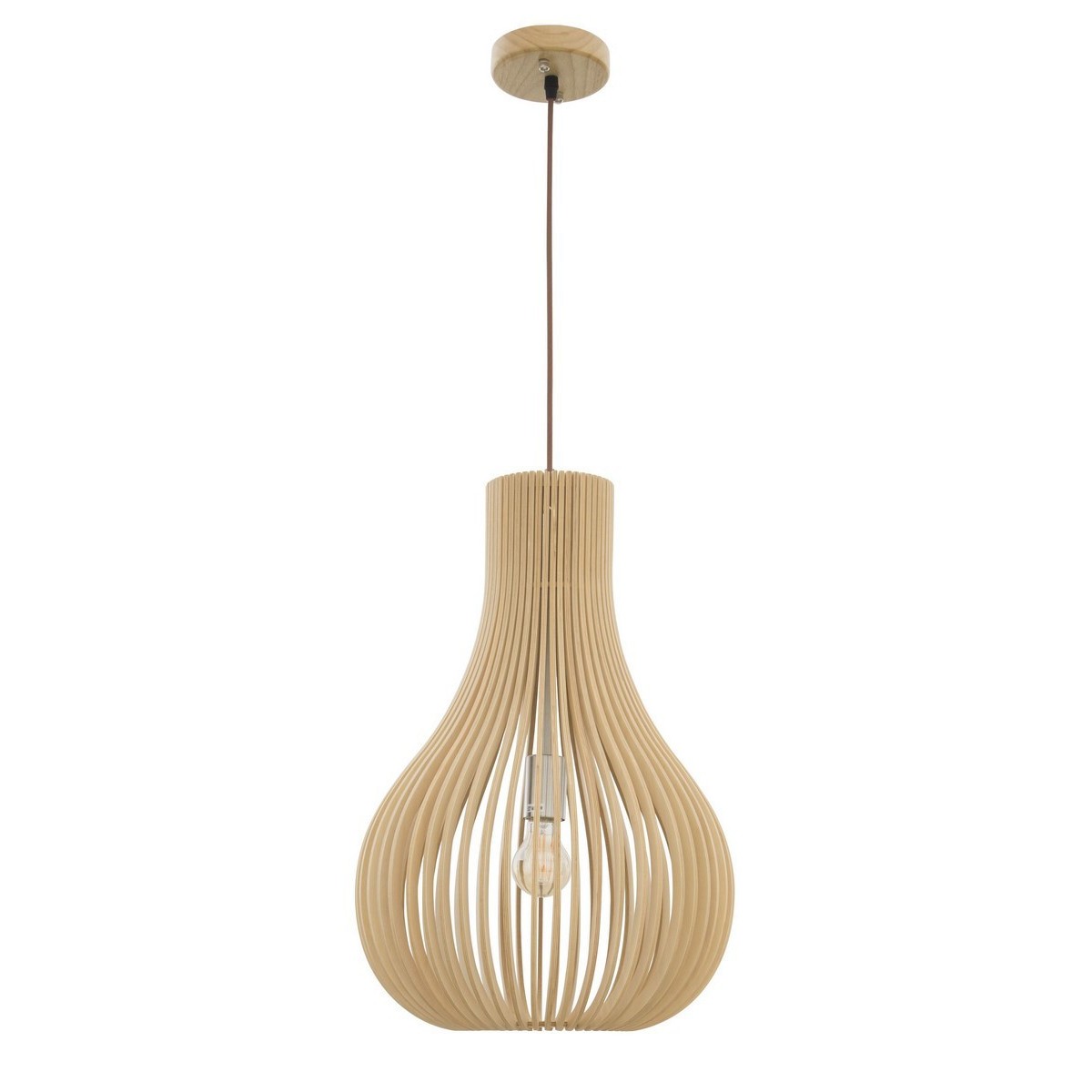 Piękna lampa Luces Exclusivas MADRYN LE42093 - kolor lampy - drewno naturalne, materiał - drewno