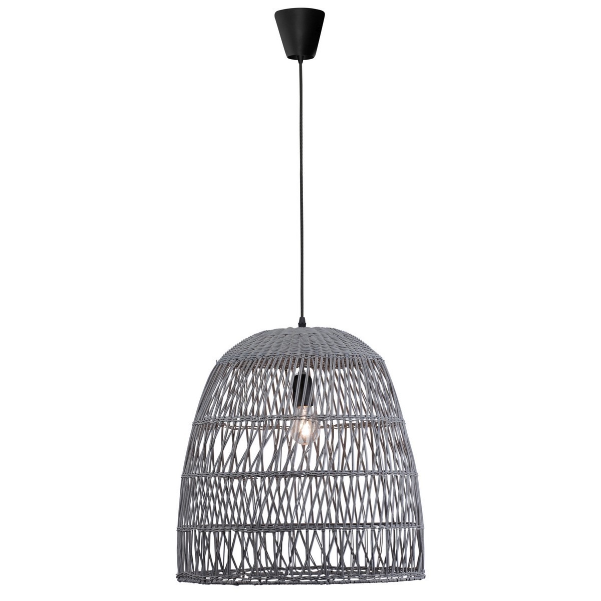 Piękna lampa Luces Exclusivas PERICO LE42143 - kolor lampy - szary, materiał - ratan
