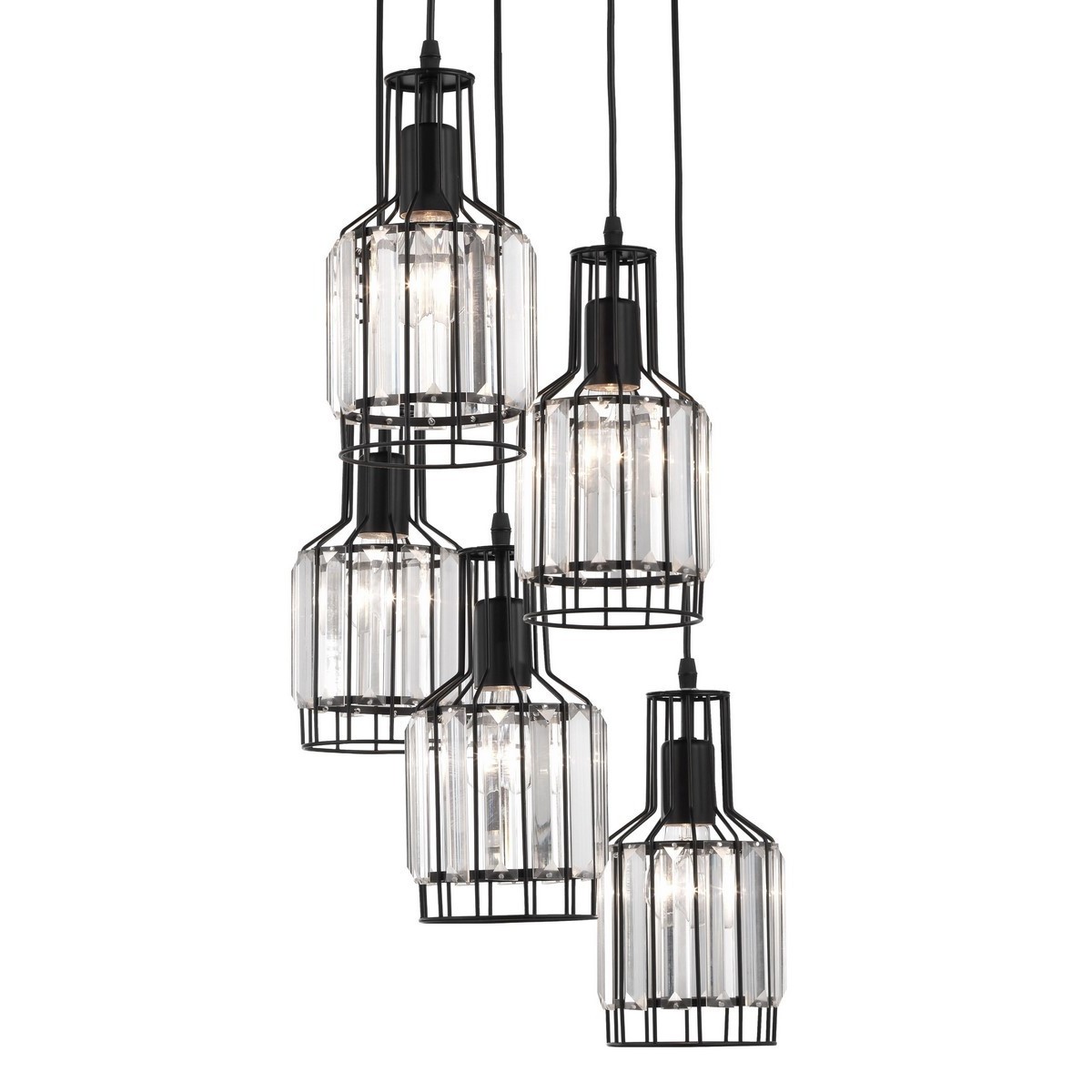 Niepowtarzalna lampa Luces Exclusivas TANDIL LE42178 - kolor lampy - czarny, materiał - aluminium/kryształ