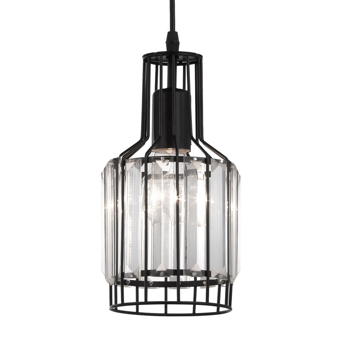 Niecodzienna lampa Luces Exclusivas TANDIL LE42179 - kolor lampy - czarny, materiał - aluminium/kryształ