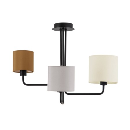 Niecodzienna lampa Luces Exclusivas CABELLO LE42275 - kolor lampy - czarny/szary/brązowy, materiał - metal/tkanina