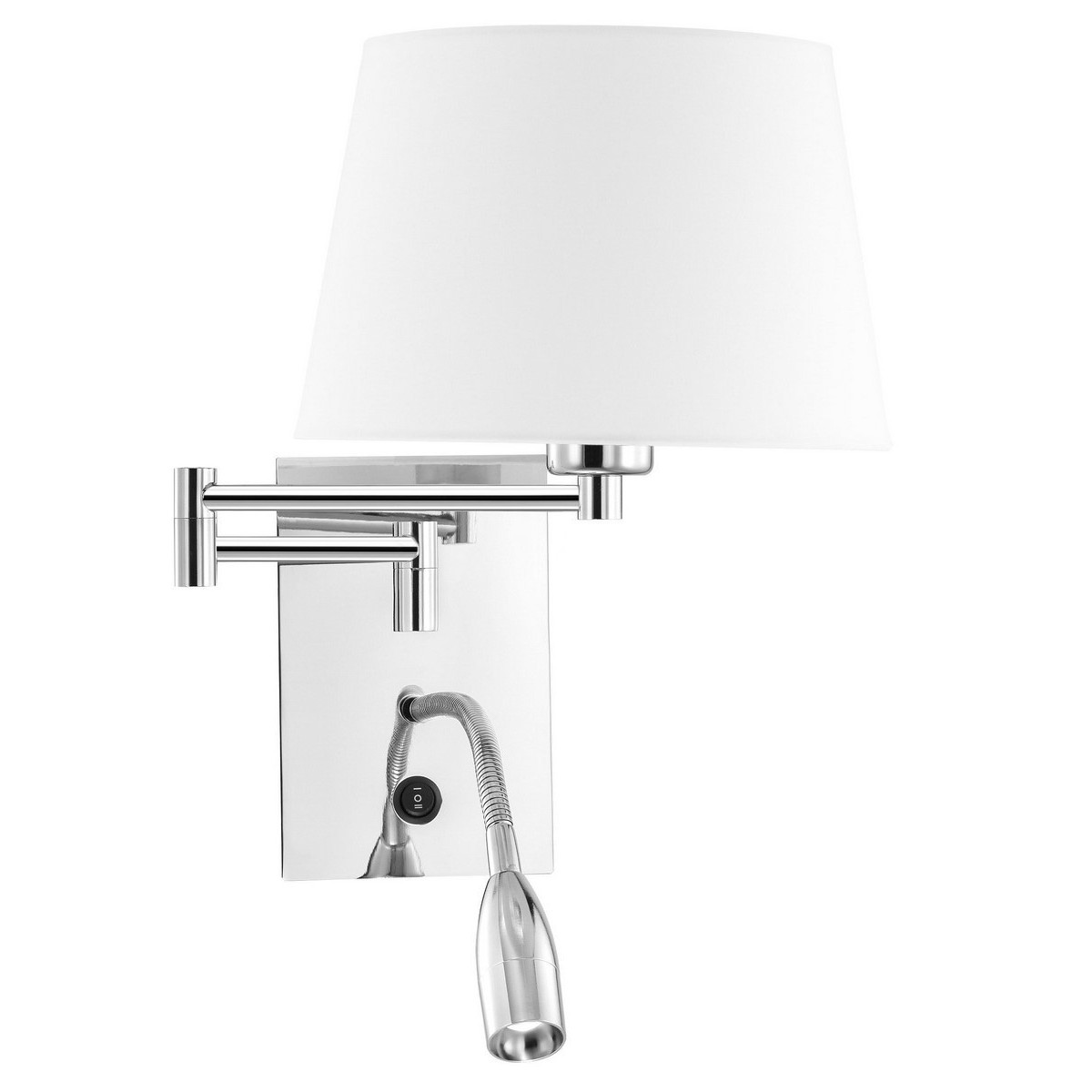 Piękna lampa Luces Exclusivas CABIMAS LE42276 - kolor lampy - biały/chromowany, materiał - aluminium/tkanina