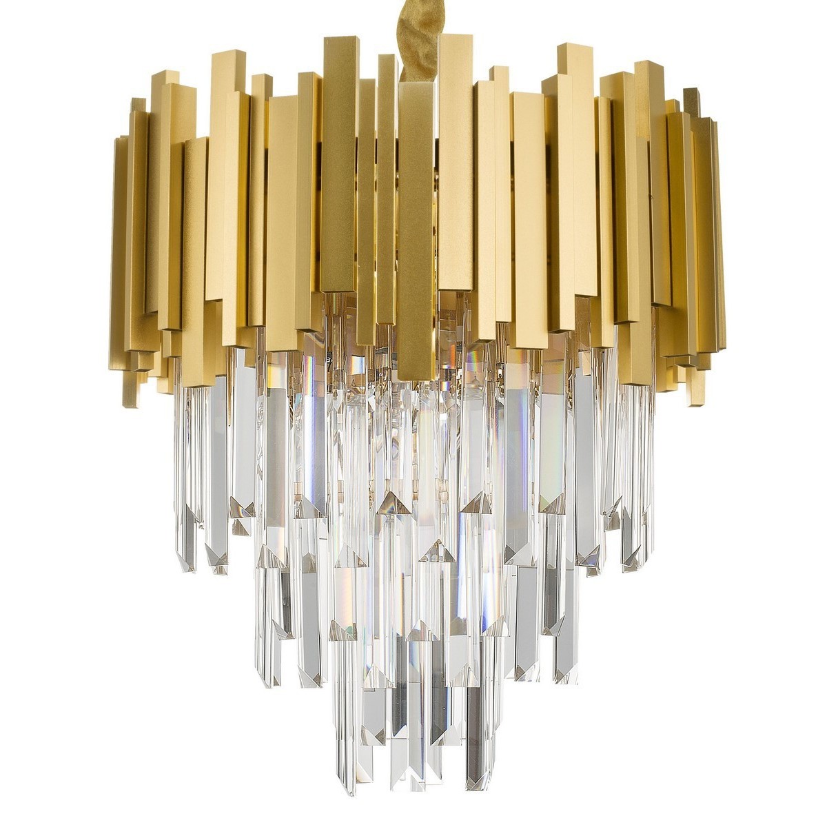 Wyjątkowa oprawa oświetleniowa Luces Exclusivas CAMPANA LE42286 - kolor lampy - złoty, materiał - metal/kryształ