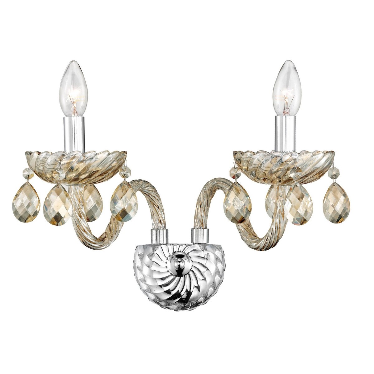 Wyjątkowa oprawa oświetleniowa Luces Exclusivas CARRENO LE42298 - kolor lampy - koniakowy/chrom, materiał - kryształ/szk