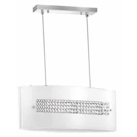 Niepowtarzalna lampa Luces Exclusivas DOLORES LE42354 - kolor lampy - biały/chrom, materiał - szkło/kryształ