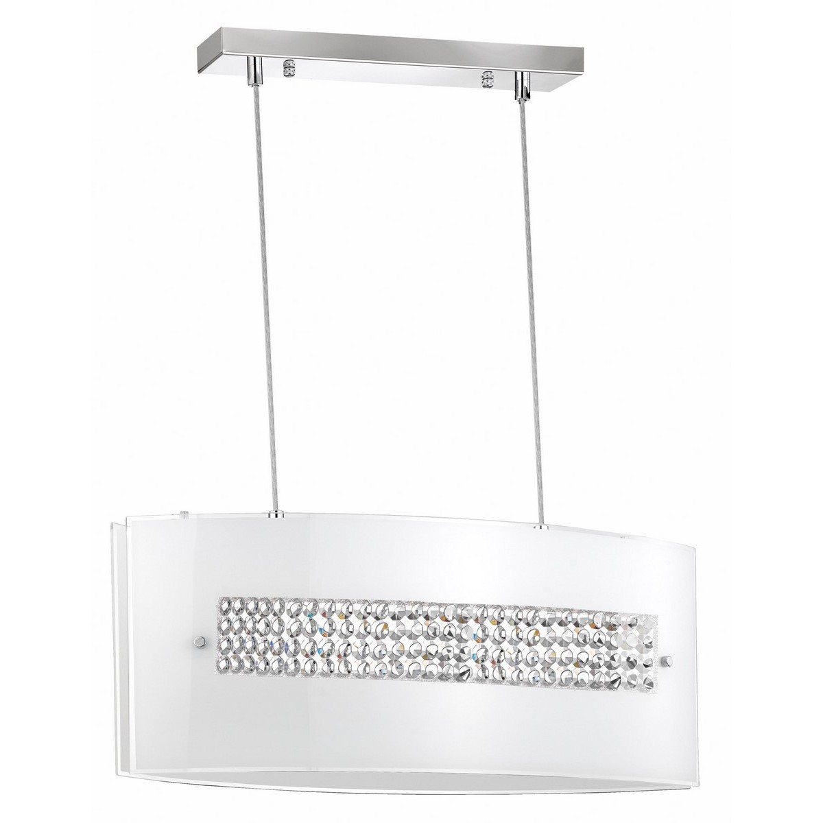 Niepowtarzalna lampa Luces Exclusivas DOLORES LE42354 - kolor lampy - biały/chrom, materiał - szkło/kryształ