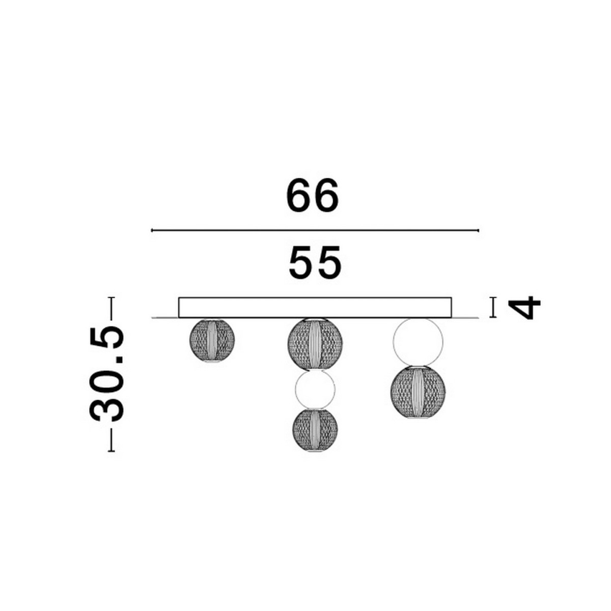 urokliwa lampa przysufitowa Luces Exclusivas PONCE LE42706