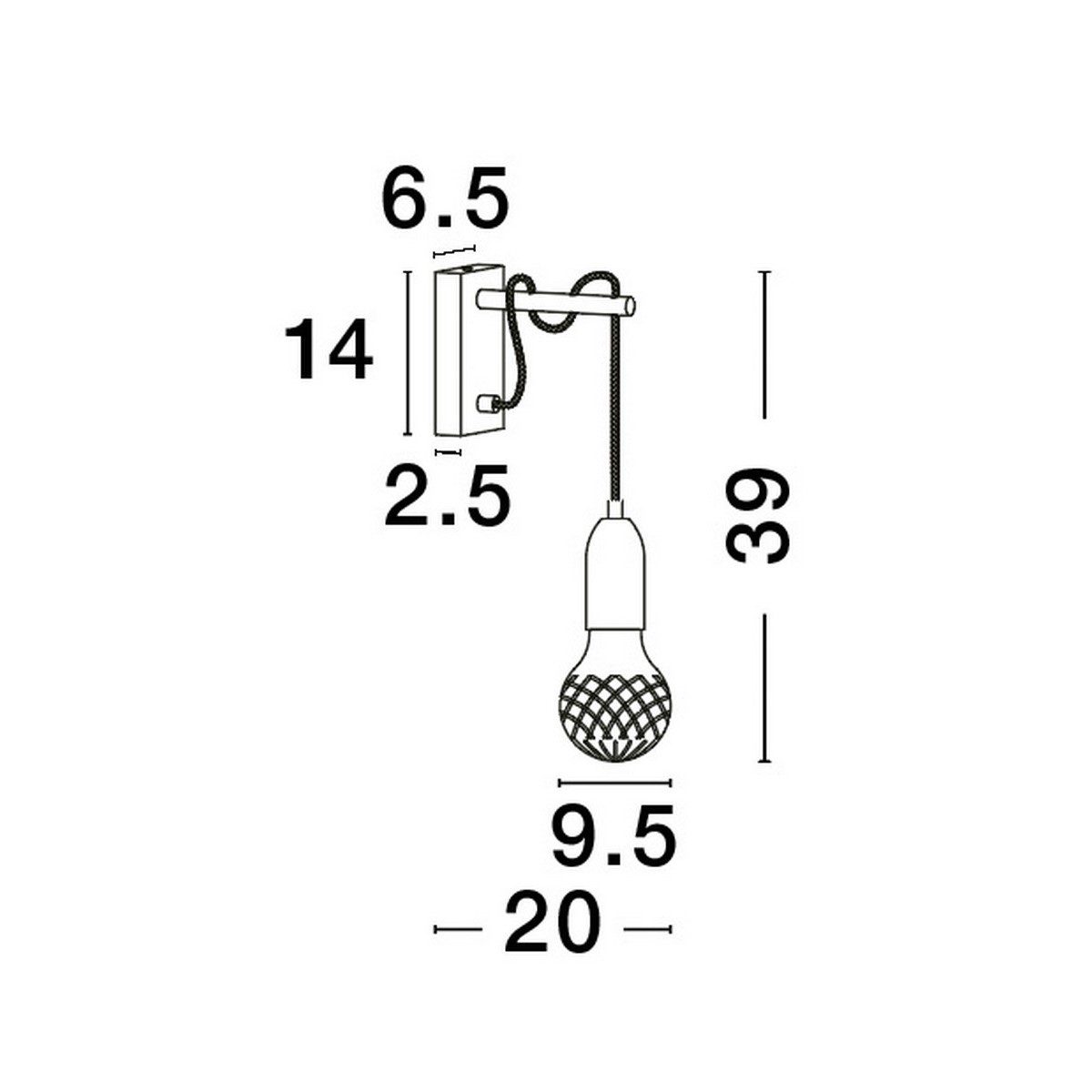 wyjątkowy kinkiet Luces Exclusivas BANI LE42708