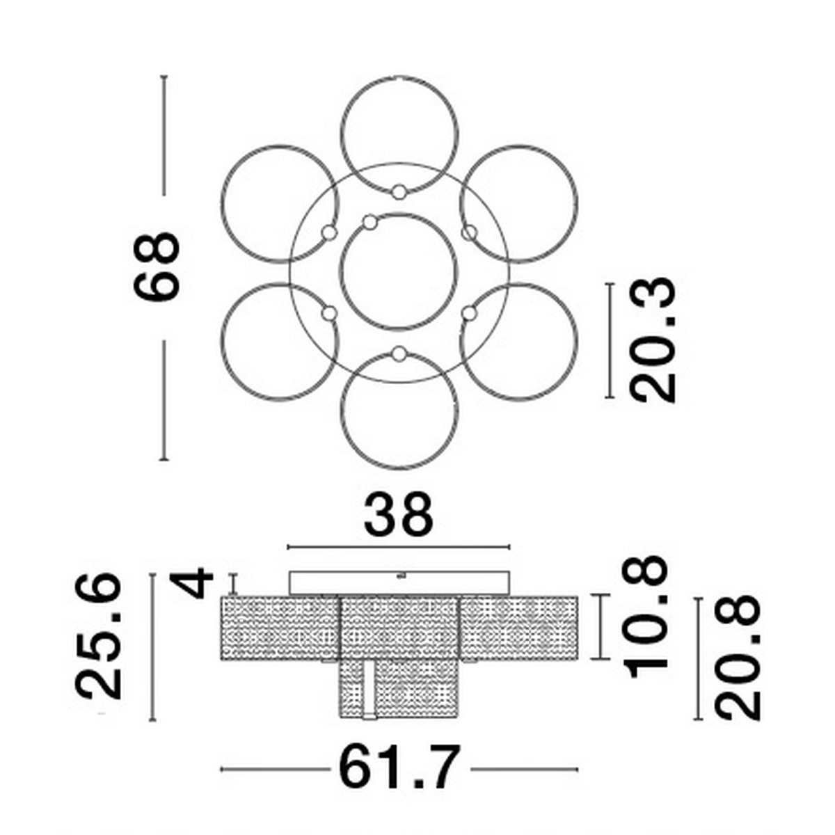 prestiżowa lampa przysufitowa Luces Exclusivas TUNAS LE42743