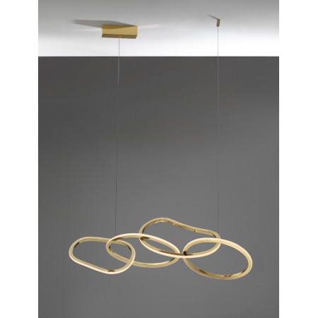 złota modna lampa wisząca - nowoczesna ledowa Luces Exclusivas CELAYA LE42760