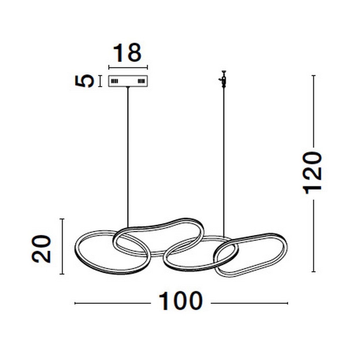 złota modna lampa wisząca - nowoczesna ledowa Luces Exclusivas CELAYA LE42760