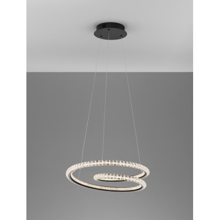 czarna elegancka lampa wisząca - nowoczesna ledowa Luces Exclusivas TEPIC LE42819