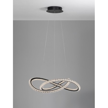 czarna designerska lampa wisząca - nowoczesna ledowa Luces Exclusivas TEPIC LE42820