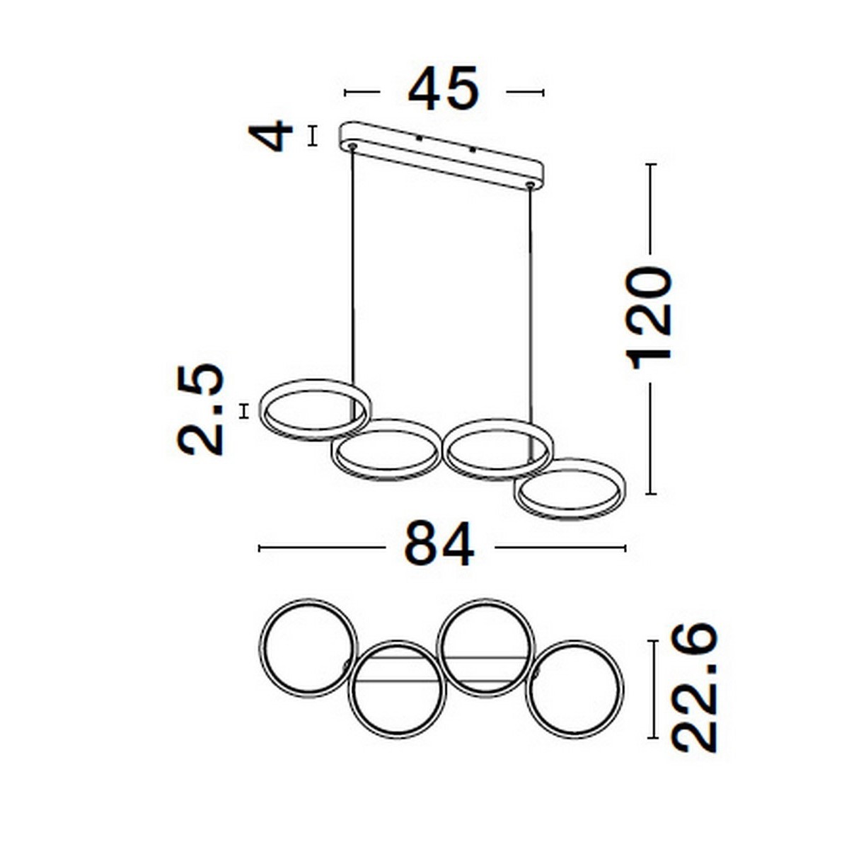 złota elegancka lampa wisząca - nowoczesna ledowa Luces Exclusivas GARCIA LE42828