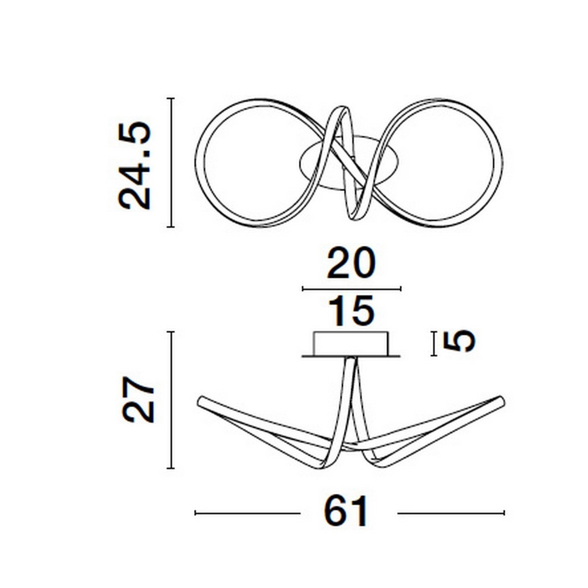 współczesna lampa przysufitowa Luces Exclusivas CHIAPAS LE42836