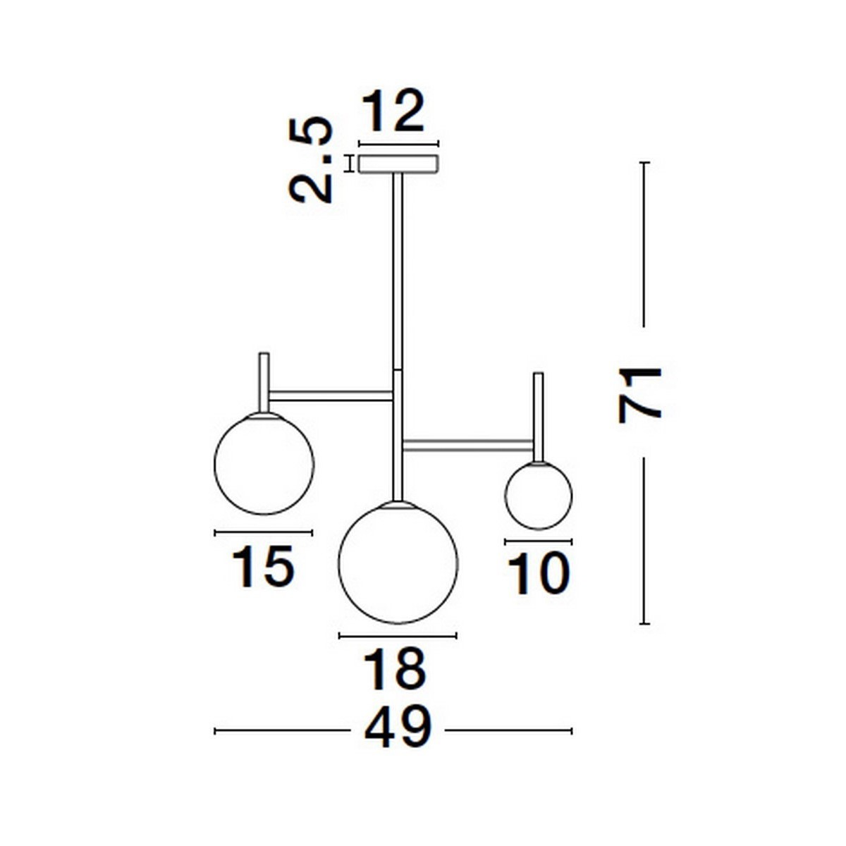 czarna modna lampa sufitowa - nowoczesna Luces Exclusivas URUAPAN LE42884