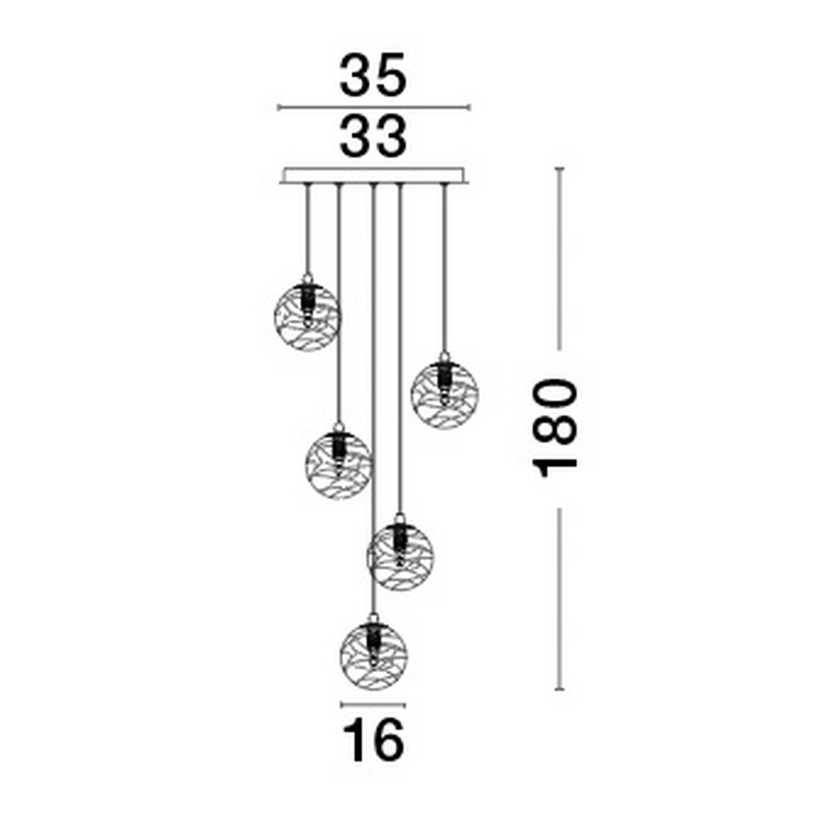 złota nowoczesna lampa wisząca - nowoczesna  Luces Exclusivas CABRAL LE42903