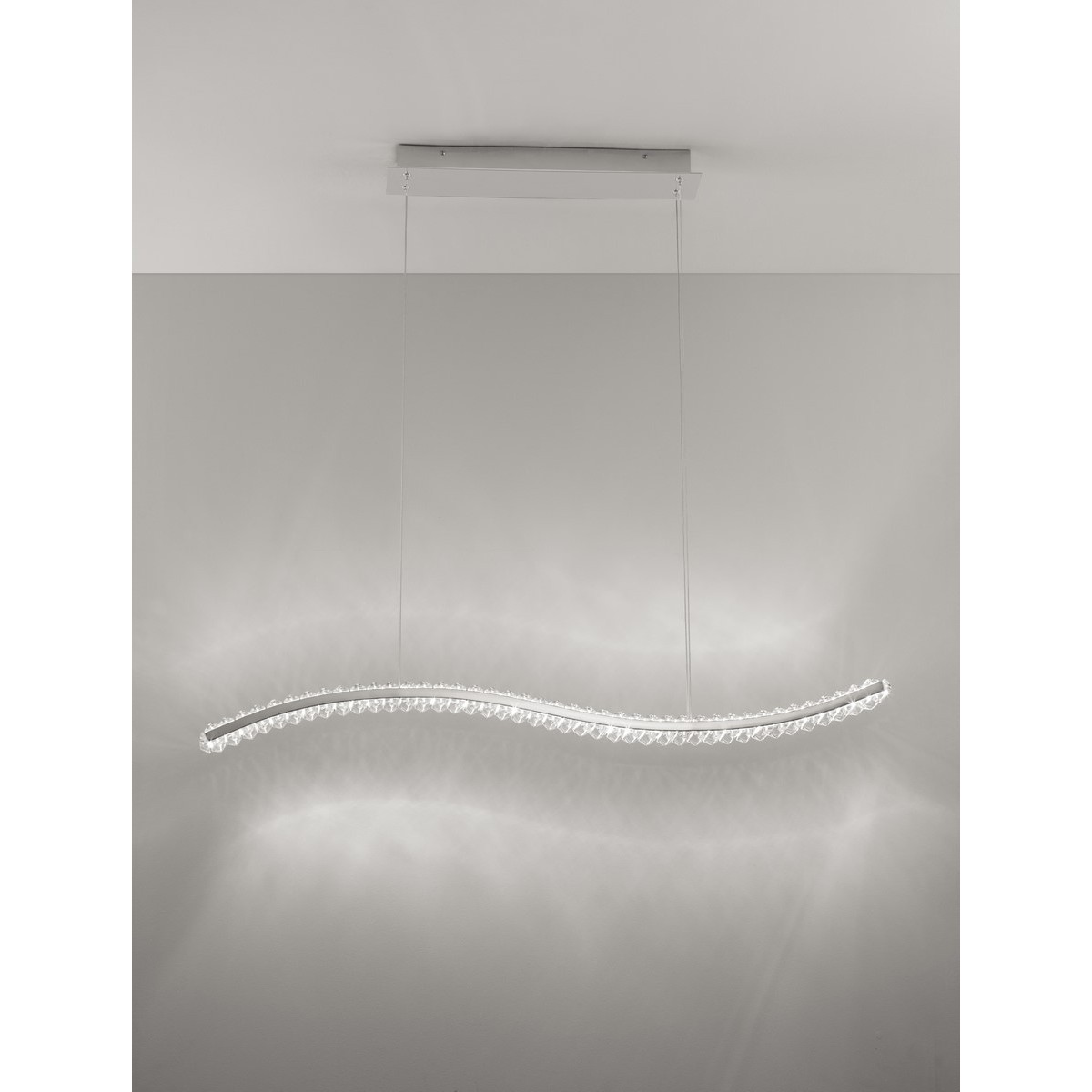 srebrna nowoczesna lampa wisząca - nowoczesna ledowa Luces Exclusivas BAUTA LE42921