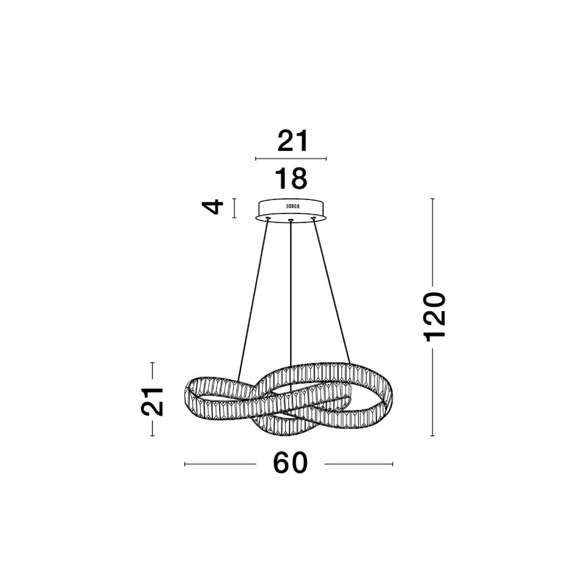 srebrna unikatowa lampa wisząca - nowoczesna ledowa Luces Exclusivas SINALOA LE42923