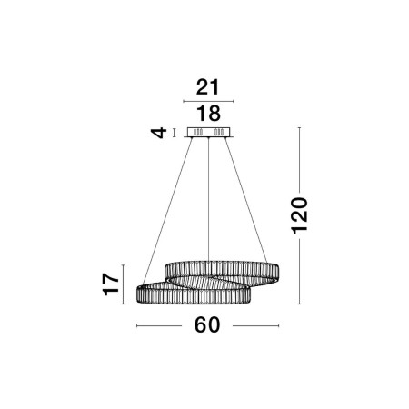 srebrna dekoracyjna lampa wisząca - nowoczesna ledowa Luces Exclusivas SINALOA LE42924