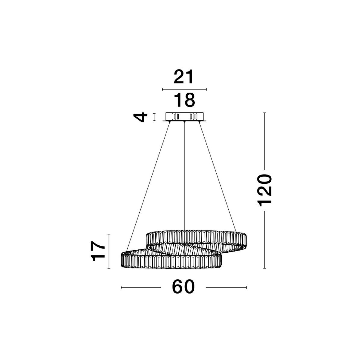 srebrna dekoracyjna lampa wisząca - nowoczesna ledowa Luces Exclusivas SINALOA LE42924