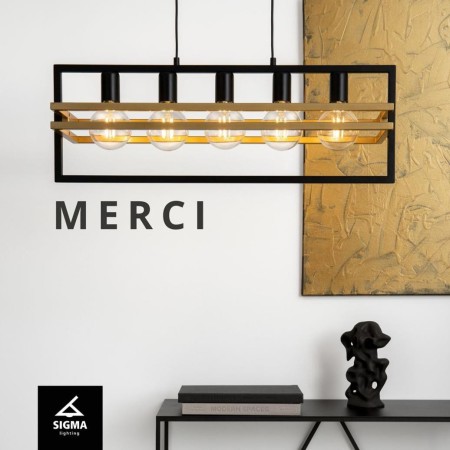Sigma MERCI SIG32395 lampa wisząca kolor czarny_złoty