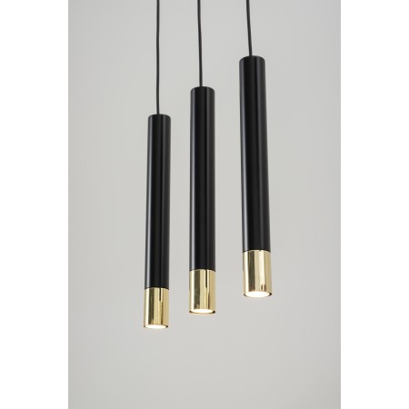 Sigma SOPEL SIG33395 3 lampa wisząca czarny / złoty kolor