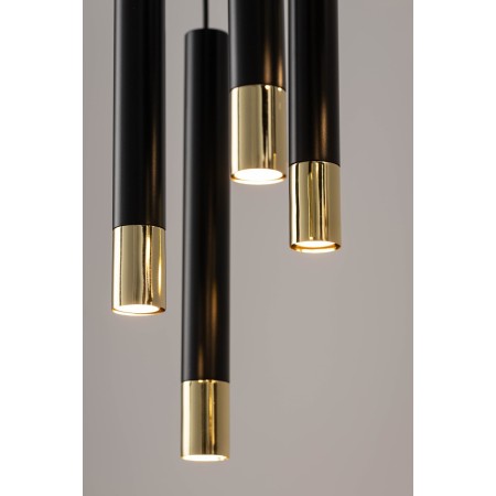 Sigma SOPEL SIG33396 4 lampa wisząca czarny / złoty kolor