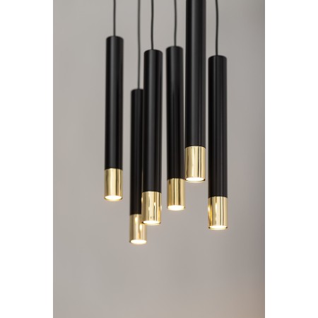 Sigma SOPEL SIG33397 6 lampa wisząca czarny / złoty kolor