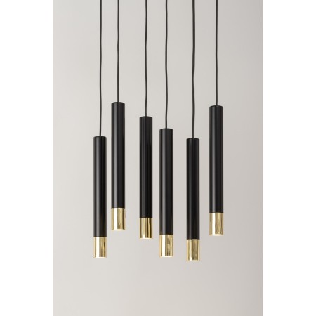Sigma SOPEL SIG33397 6 lampa wisząca czarny / złoty kolor