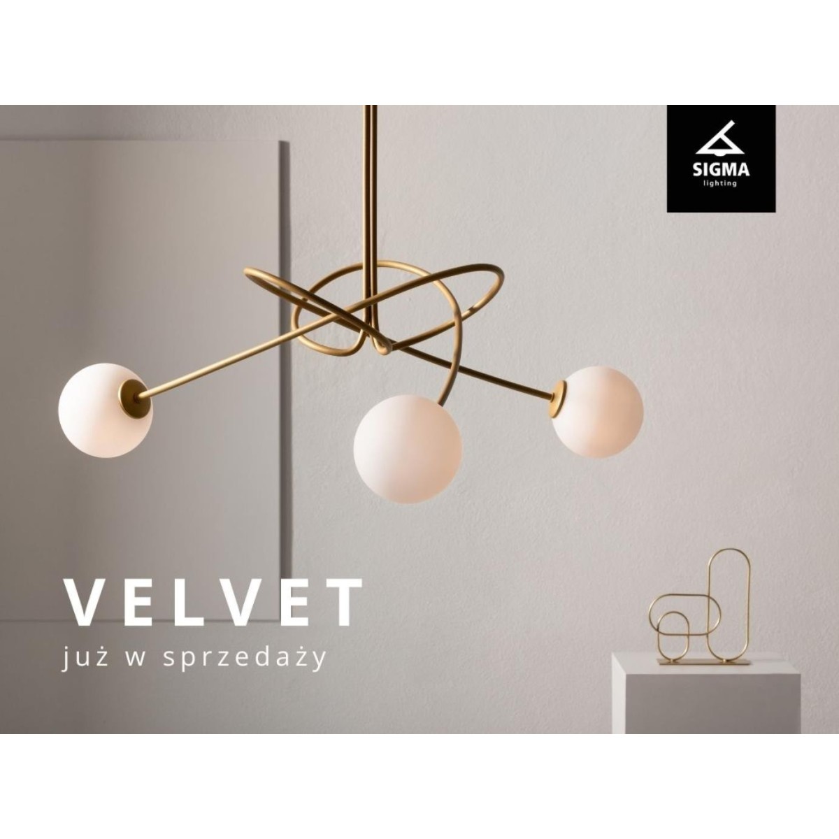 Sigma VELVET SIG33356 żyrandol złoty kolor