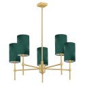 żyrandol 5 pł. ABRUZZO kolor zielony, mosiądz szczotkowany